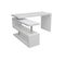 Bureau Modulable Design Blanc Laqué L140-218 Cm Max