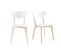 Chaises Scandinaves Blanc Et Bois Clair (lot De 2) Leena