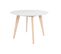 Table Scandinave Ronde Blanc Et Bois D100 Cm Leena