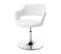 Fauteuil Pivotant Design Blanc Et Acier Chromé Jessy