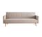 Canapé Convertible Scandinave 3 Places En Tissu Beige Et Bois Clair Ulla