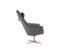 Fauteuil Pivotant Design En Tissu Gris Foncé Et Acier Chromé Amadeo