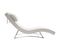 Chaise Longue Design Blanc Et Acier Chromé Monaco