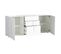 Buffet Design Blanc Laqué Brillant 2 Portes 3 Tiroirs L180 Cm Ted