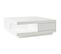 Table Basse Carrée Avec Rangements 2 Tiroirs Design Blanc Laquée L85 Cm Kary