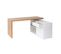 Bureau Modulable Design Blanc Brillant Et Bois Clair Frêne L160-235 Cm New Max