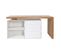 Bureau Modulable Design Blanc Brillant Et Bois Clair Frêne L160-235 Cm New Max