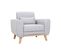 Fauteuil Scandinave En Tissu Gris Clair Et Bois Clair Ektor