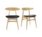 Chaises Scandinaves En Bois Clair Et Noir (lot De 2) Walford