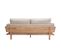 Canapé Scandinave Déhoussable 3 Places En Tissu Blanc Crème Et Bois Clair Kyo