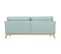 Canapé Scandinave Déhoussable 3 Places En Tissu Vert Lagon Et Bois Clair Oslo