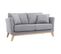 Canapé Scandinave Déhoussable 2 Places En Tissu Gris Clair Et Bois Clair Oslo