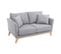 Canapé Scandinave Déhoussable 2 Places En Tissu Gris Clair Et Bois Clair Oslo