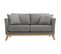 Canapé Scandinave Déhoussable 2 Places En Tissu Gris Clair Et Bois Clair Oslo