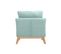 Fauteuil Scandinave Déhoussable En Tissu Vert Lagon Et Bois Clair Oslo