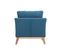 Fauteuil Scandinave Déhoussable En Tissu Bleu Canard Et Bois Clair Oslo