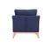 Fauteuil Scandinave Déhoussable En Tissu Bleu Foncé Et Bois Clair Oslo