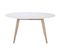 Table à Manger Extensible Ovale Blanche Et Bois Clair L150-200 Cm Leena