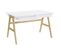 Bureau Avec Rangements 2 Tiroirs Scandinave Blanc Et Bois Clair Chêne L120 Cm Brook