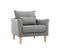 Fauteuil Scandinave En Tissu Gris Et Bois Clair Kate