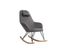 Rocking Chair Scandinave En Tissu Gris Foncé, Métal Noir Et Bois Clair Jhene