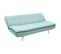 Canapé Convertible Scandinave 3 Places En Tissu Vert Lagon Et Bois Clair Senso