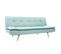 Canapé Convertible Scandinave 3 Places En Tissu Vert Lagon Et Bois Clair Senso