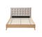 Lit 2 Places 160x200 Cm En Bois Et Tissu Beige Lynn