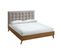 Lit 2 Places 160x200 Cm En Bois Et Tissu Beige Lynn