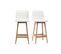 Tabouret De Bar Design Bois Et Blanc 65 Cm (lot De 2) Emma