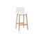 Tabourets De Bar Design Bois Et Blanc H65 Cm (lot De 2) New Surf