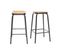 Tabourets De Bar Empilables Noir Et Bois Foncé H65 Cm (lot De 2) Memphis