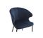 Chaise Design En Tissu Velours Bleu Foncé Et Métal Noir Requiem