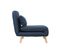 Fauteuil Convertible Scandinave En Tissu Bleu Foncé Et Bois Clair Amiko