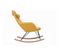 Rocking Chair Scandinave En Tissu Effet Velours Jaune Moutarde, Métal Noir Et Bois Clair Jhene