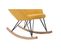 Rocking Chair Scandinave En Tissu Effet Velours Jaune Moutarde, Métal Noir Et Bois Clair Jhene