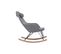 Rocking Chair Scandinave En Tissu Effet Velours Gris, Métal Noir Et Bois Clair Jhene