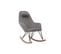 Rocking Chair Scandinave En Tissu Effet Velours Gris, Métal Noir Et Bois Clair Jhene