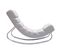 Rocking Chair Design En Tissu Gris Clair Et Acier Chromé Taylor