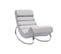 Rocking Chair Design En Tissu Gris Clair Et Acier Chromé Taylor