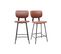 Tabourets De Bar Vintage Marron Clair Avec Pieds Métal 65 Cm (lot De 2) Lab