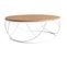 Table Basse Ronde Bois Clair Chêne Et Métal Blanc D80 Cm Lace