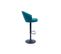 Tabouret De Bar Design Réglable Et Pivotant En Tissu Velours Gaufré Bleu Canard Izaac