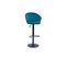 Tabouret De Bar Design Réglable Et Pivotant En Tissu Velours Gaufré Bleu Canard Izaac