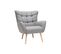 Fauteuil Scandinave En Tissu Gris Clair Et Bois Clair Avery