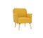 Fauteuil Scandinave En Tissu Effet Velours Jaune Moutarde Et Bois Clair Aeola