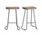 Tabourets De Bar Bois Manguier Massif Et Métal 65 Cm (lot De 2) Runko