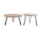 Tables Basses Gigognes Rondes Bois Manguier Massif Et Métal Noir (lot De 2) Vibes