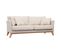 Canapé Scandinave Déhoussable 3 Places En Tissu Beige Et Bois Clair Oslo