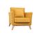 Fauteuil Scandinave Déhoussable En Tissu Effet Velours Jaune Moutarde Et Bois Clair Oslo